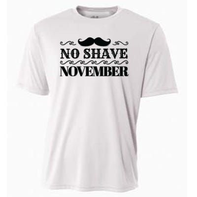 No Shave November Mustache Funny Cooling Performance Crew T-Shirt