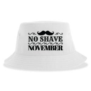 No Shave November Mustache Funny Sustainable Bucket Hat