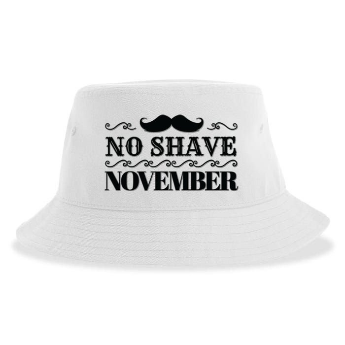 No Shave November Mustache Funny Sustainable Bucket Hat