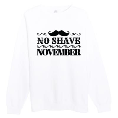 No Shave November Mustache Funny Premium Crewneck Sweatshirt