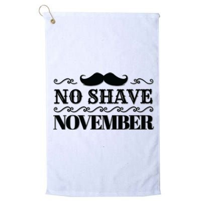 No Shave November Mustache Funny Platinum Collection Golf Towel