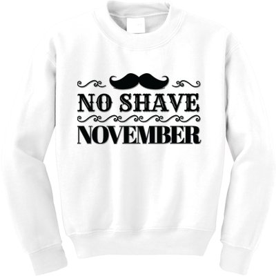 No Shave November Mustache Funny Kids Sweatshirt