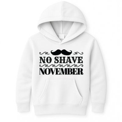 No Shave November Mustache Funny Kids Hoodie