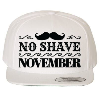 No Shave November Mustache Funny Wool Snapback Cap