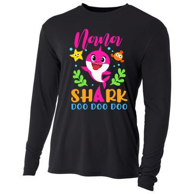 Nana Shark Nana Shark Lover Family Mother's Day Cooling Performance Long Sleeve Crew