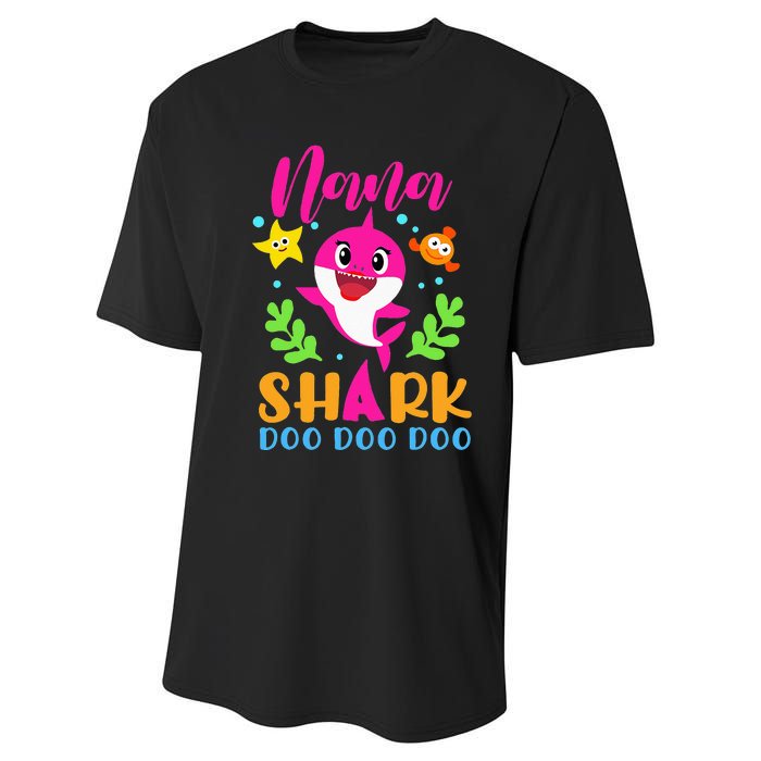 Nana Shark Nana Shark Lover Family Mother's Day Performance Sprint T-Shirt