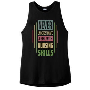 Nursing Skills Never Underestimate A Gift Ladies PosiCharge Tri-Blend Wicking Tank