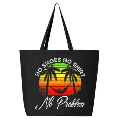 No Shoes No Clothes No Problem Island Palm Vacation 25L Jumbo Tote