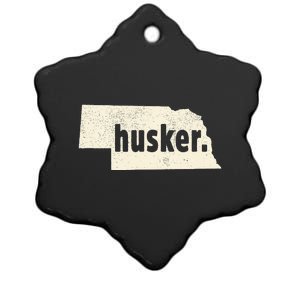 Nebraska State Nickname Husker Ceramic Star Ornament