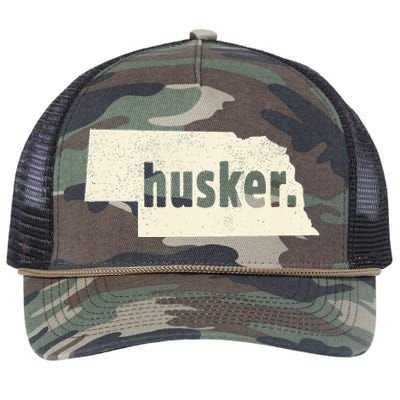 Nebraska State Nickname Husker Retro Rope Trucker Hat Cap