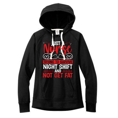 Night Shift Nurse Appreciation Rn Cna Nurse Funny Nursing Cute Gift Women's Fleece Hoodie