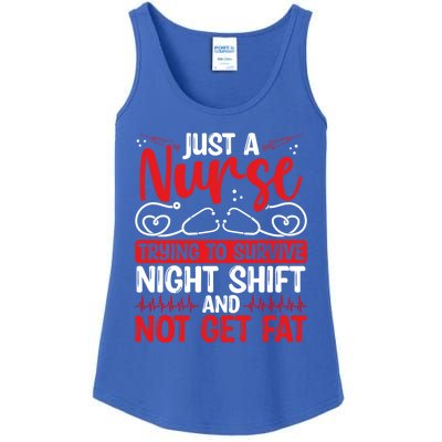 Night Shift Nurse Appreciation Rn Cna Nurse Funny Nursing Cute Gift Ladies Essential Tank