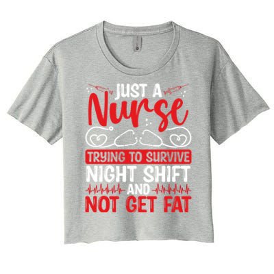 Night Shift Nurse Appreciation Rn Cna Nurse Funny Nursing Cute Gift Women's Crop Top Tee