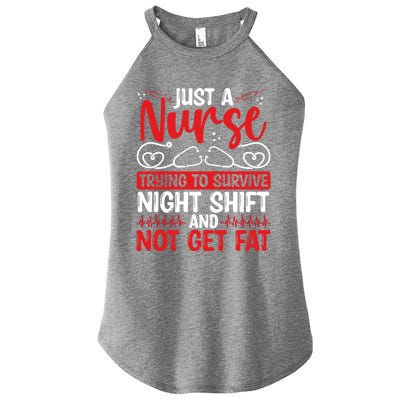 Night Shift Nurse Appreciation Rn Cna Nurse Funny Nursing Cute Gift Women's Perfect Tri Rocker Tank