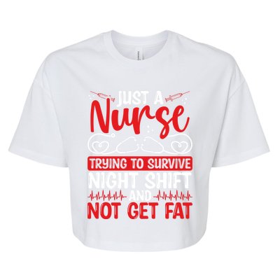 Night Shift Nurse Appreciation Rn Cna Nurse Funny Nursing Cute Gift Bella+Canvas Jersey Crop Tee