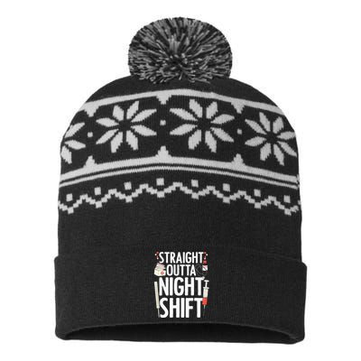 Night Shift Nurse For Men Women Emergency Registered Nurse USA-Made Snowflake Beanie