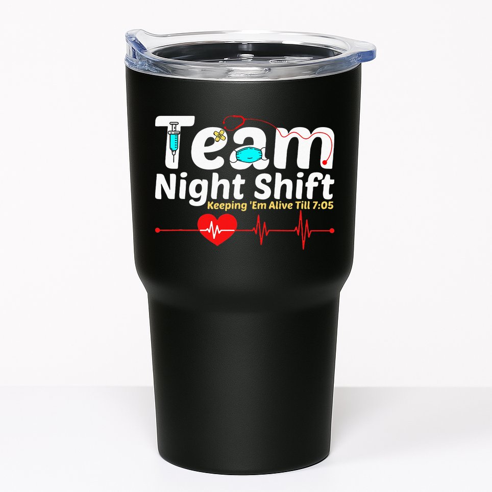 Night Shift Nurse Life RN LPN CNA Healthcare Heartbeat Love Tumbler