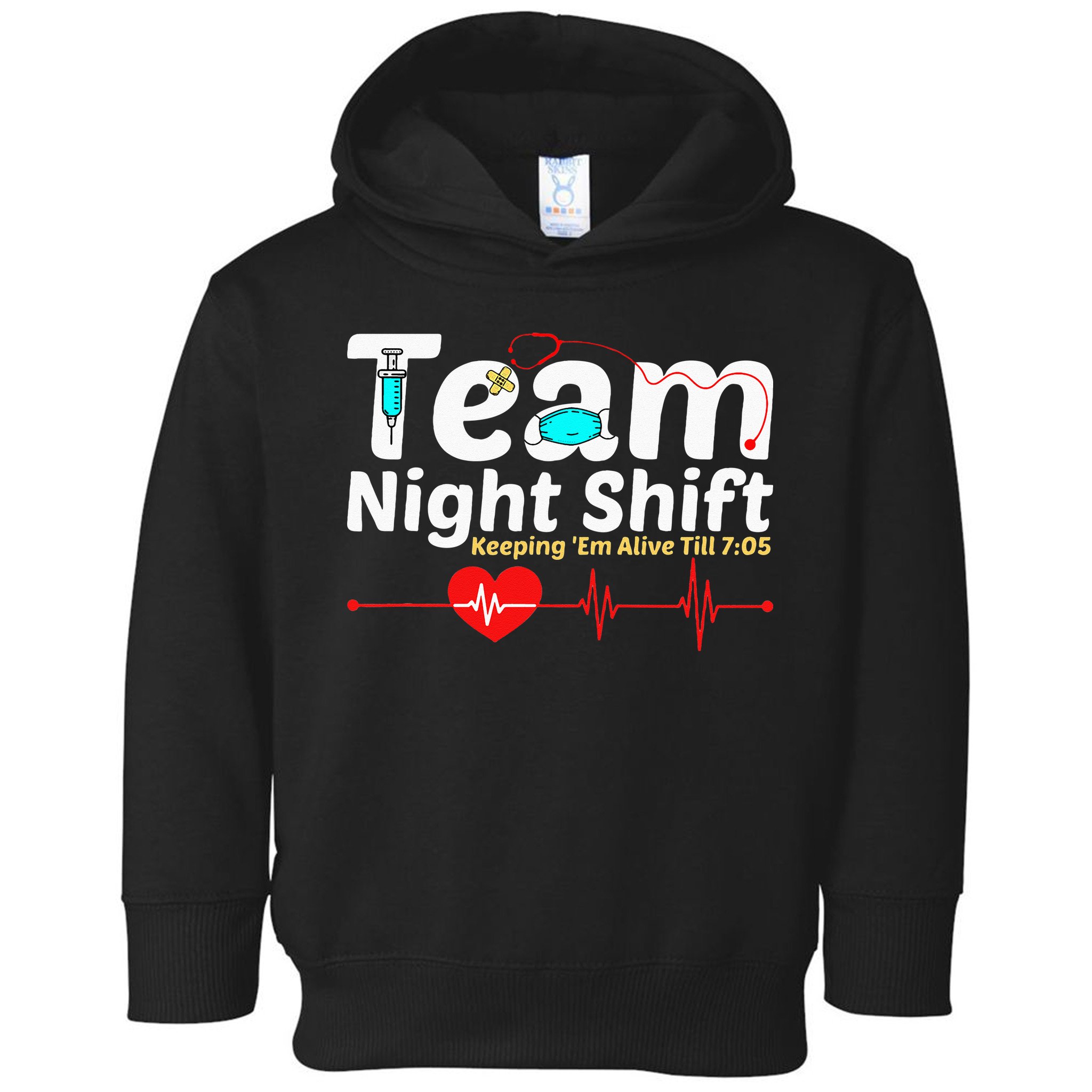 Night Shift Nurse Life RN LPN CNA Healthcare Heartbeat Love Toddler Hoodie