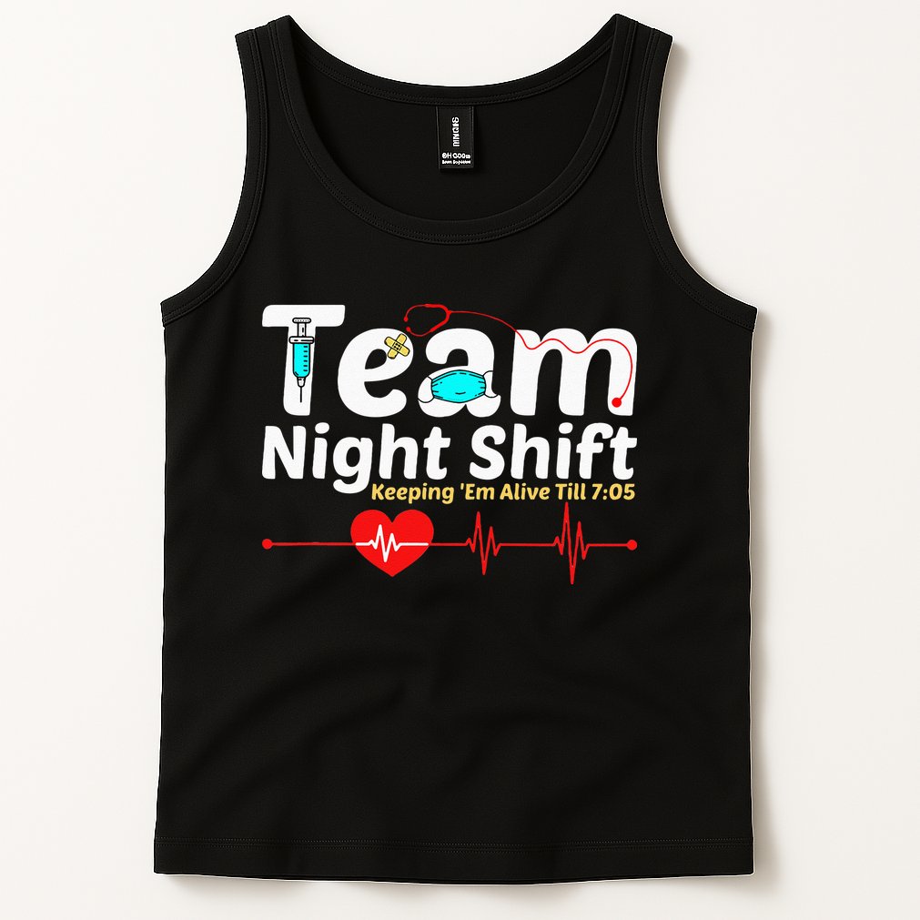 Night Shift Nurse Life RN LPN CNA Healthcare Heartbeat Love Tank Top