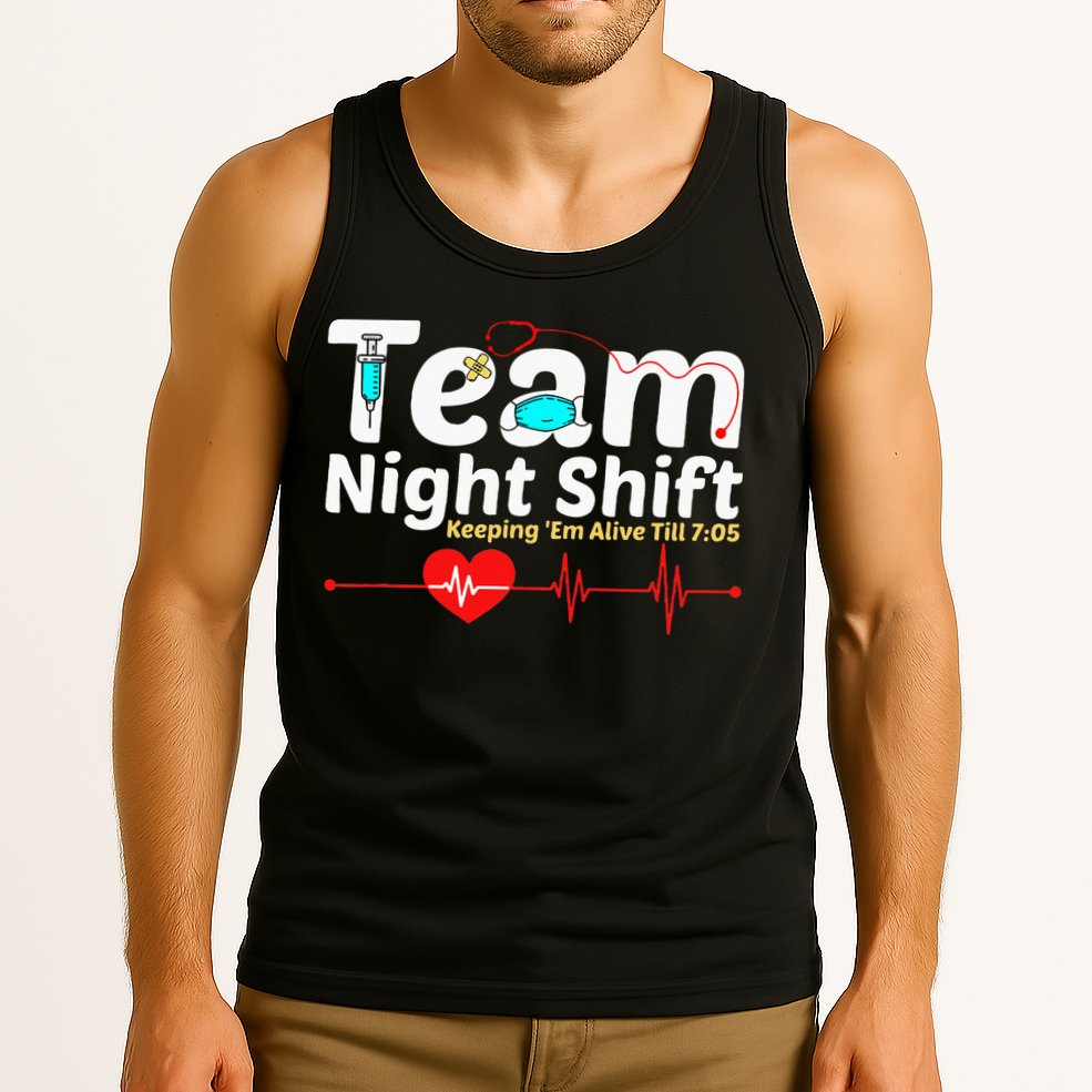Night Shift Nurse Life RN LPN CNA Healthcare Heartbeat Love Tank Top
