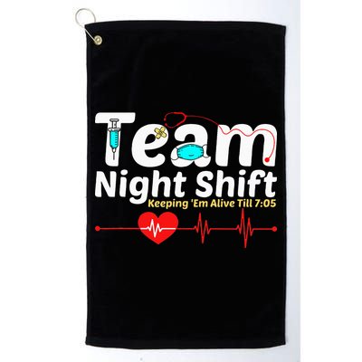 Night Shift Nurse Life RN LPN CNA Healthcare Heartbeat Love Golf Towel