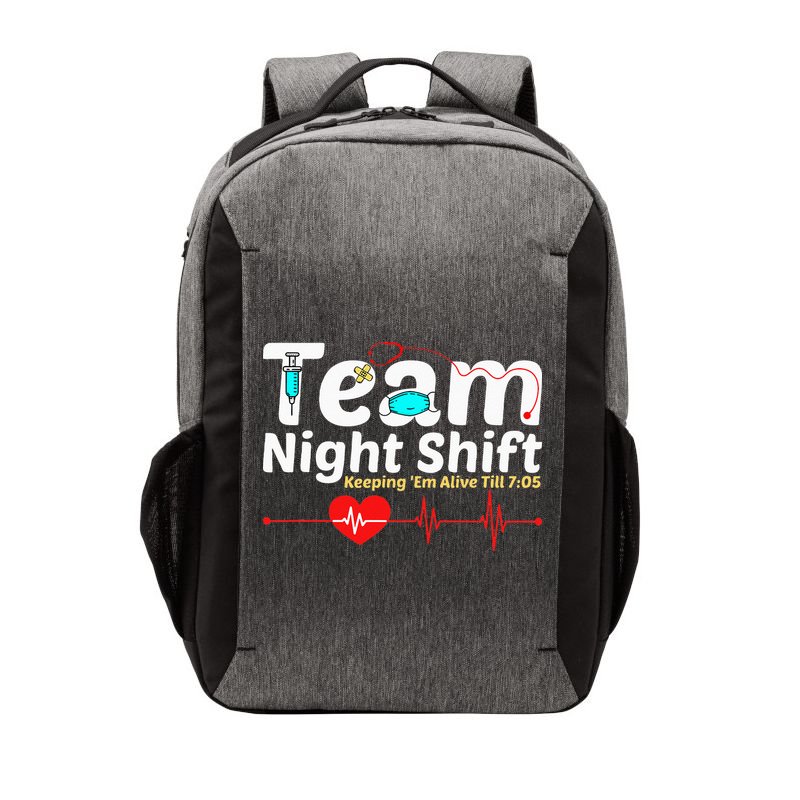 Night Shift Nurse Life RN LPN CNA Healthcare Heartbeat Love Vector Backpack