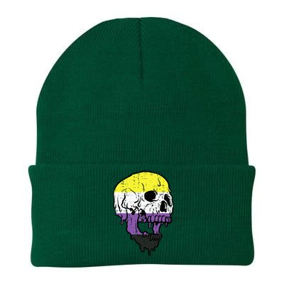 N.O.N.B.I.N.A.R.Y. .S.Kull Non Binary Enby Pride Lgbtq Knit Cap Winter Beanie