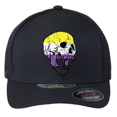 N.O.N.B.I.N.A.R.Y. .S.Kull Non Binary Enby Pride Lgbtq Flexfit Unipanel Trucker Cap