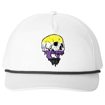 N.O.N.B.I.N.A.R.Y. .S.Kull Non Binary Enby Pride Lgbtq Snapback Five-Panel Rope Hat