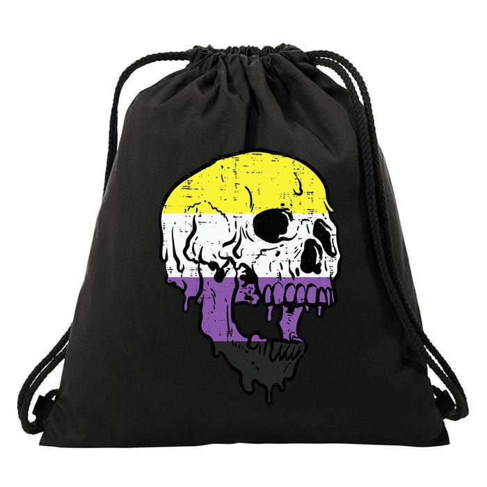 N.O.N.B.I.N.A.R.Y. .S.Kull Non Binary Enby Pride Lgbtq Drawstring Bag