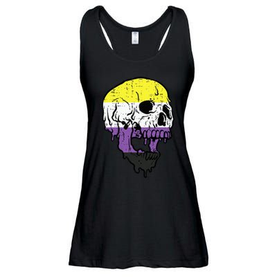 N.O.N.B.I.N.A.R.Y. .S.Kull Non Binary Enby Pride Lgbtq Ladies Essential Flowy Tank