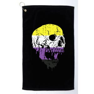 N.O.N.B.I.N.A.R.Y. .S.Kull Non Binary Enby Pride Lgbtq Platinum Collection Golf Towel