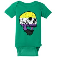 N.O.N.B.I.N.A.R.Y. .S.Kull Non Binary Enby Pride Lgbtq Baby Bodysuit
