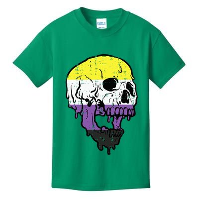 N.O.N.B.I.N.A.R.Y. .S.Kull Non Binary Enby Pride Lgbtq Kids T-Shirt