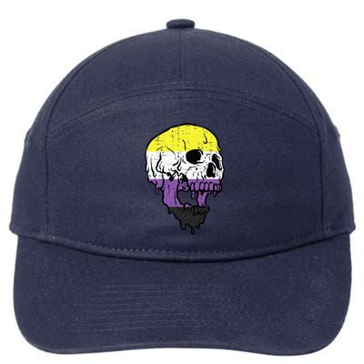 N.O.N.B.I.N.A.R.Y. .S.Kull Non Binary Enby Pride Lgbtq 7-Panel Snapback Hat