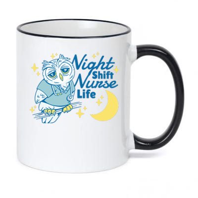 Night Shift Nurse Life Owl 11oz Black Color Changing Mug