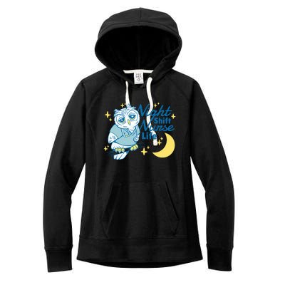 Night Shift Nurse Life Owl Women's Fleece Hoodie