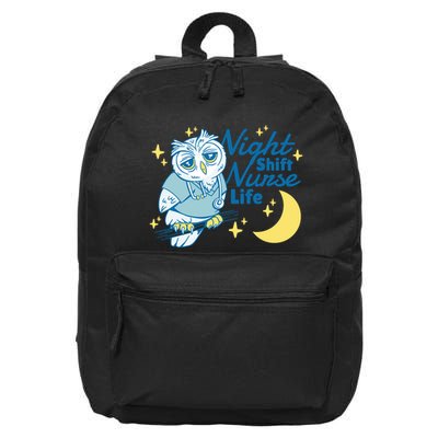 Night Shift Nurse Life Owl 16 in Basic Backpack