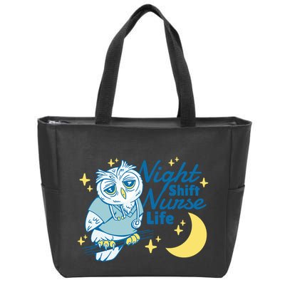 Night Shift Nurse Life Owl Zip Tote Bag