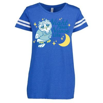 Night Shift Nurse Life Owl Enza Ladies Jersey Football T-Shirt