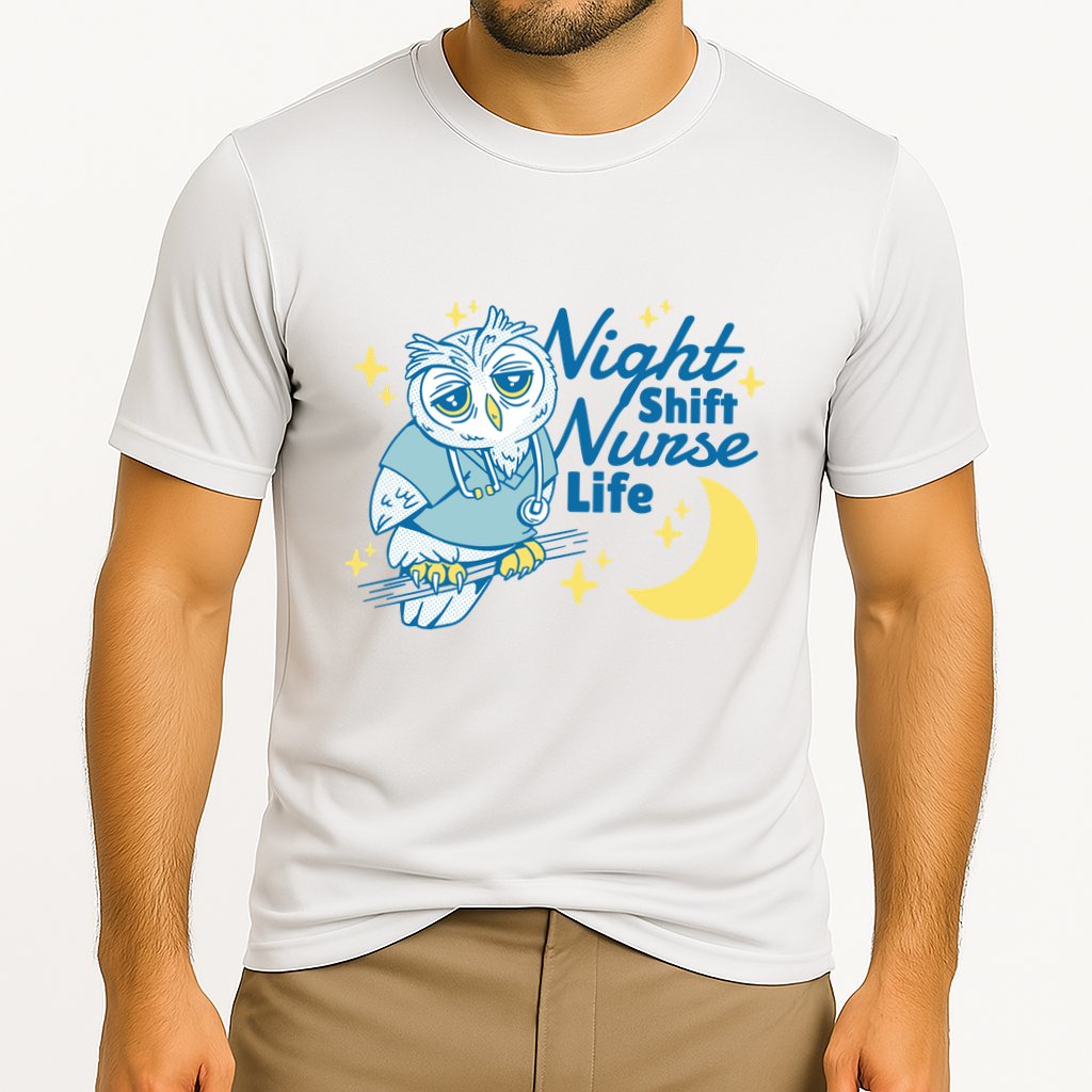 Night Shift Nurse Life Owl Cooling Performance Crew T-Shirt