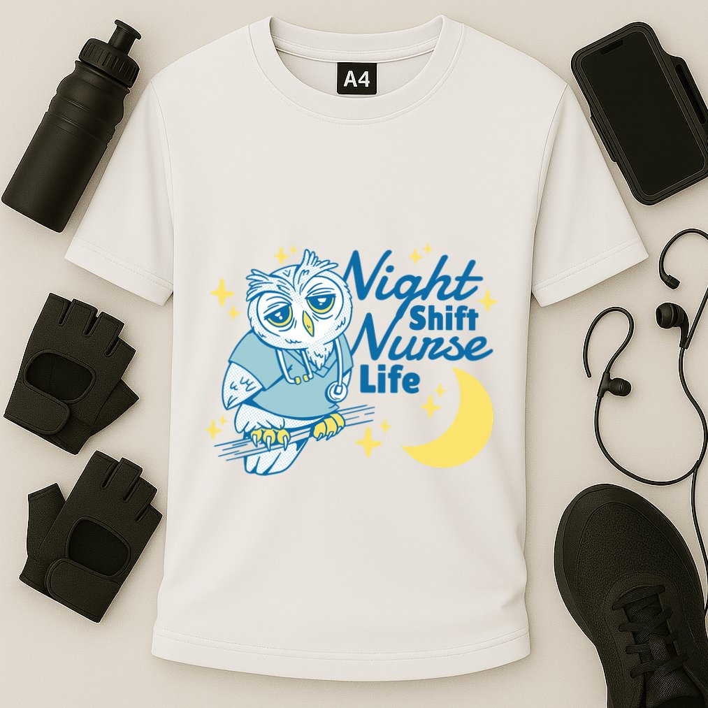 Night Shift Nurse Life Owl Cooling Performance Crew T-Shirt