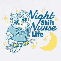 Night Shift Nurse Life Owl Apron