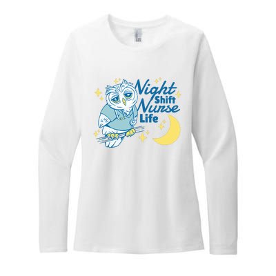 Night Shift Nurse Life Owl Womens CVC Long Sleeve Shirt