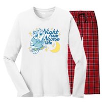 Night Shift Nurse Life Owl Women's Long Sleeve Flannel Pajama Set 