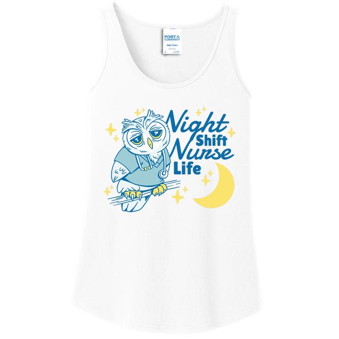 Night Shift Nurse Life Owl Ladies Essential Tank