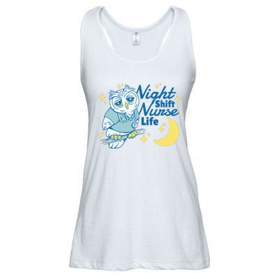 Night Shift Nurse Life Owl Ladies Essential Flowy Tank