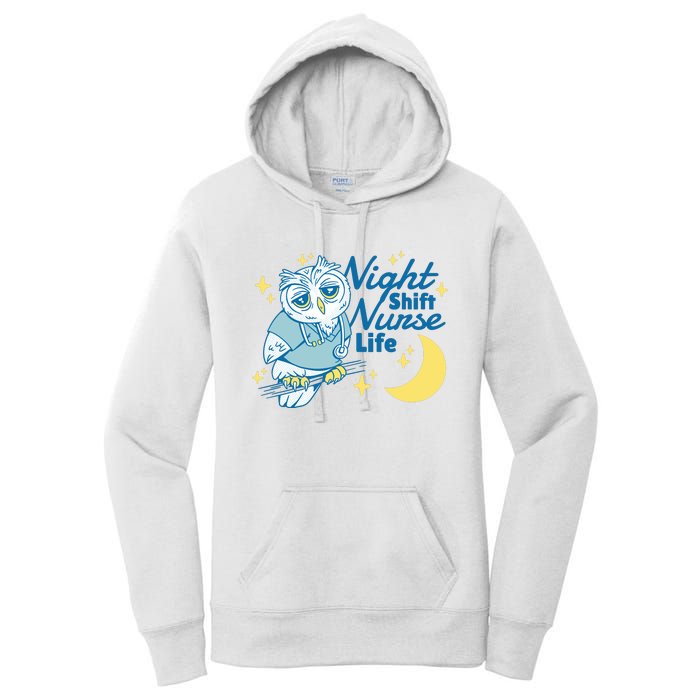 Night Shift Nurse Life Owl Women's Pullover Hoodie