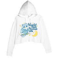 Night Shift Nurse Life Owl Crop Fleece Hoodie