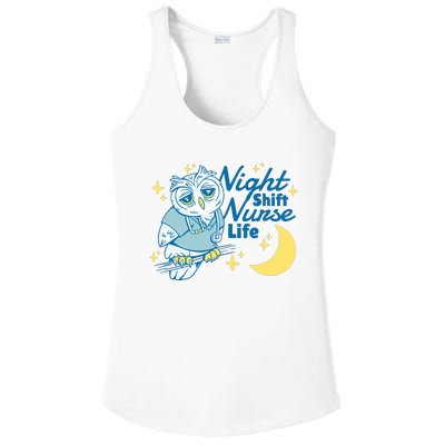 Night Shift Nurse Life Owl Ladies PosiCharge Competitor Racerback Tank